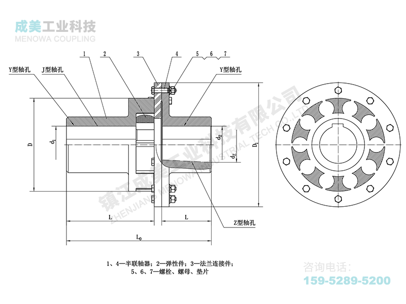 LMD型(单法兰)梅花联轴器